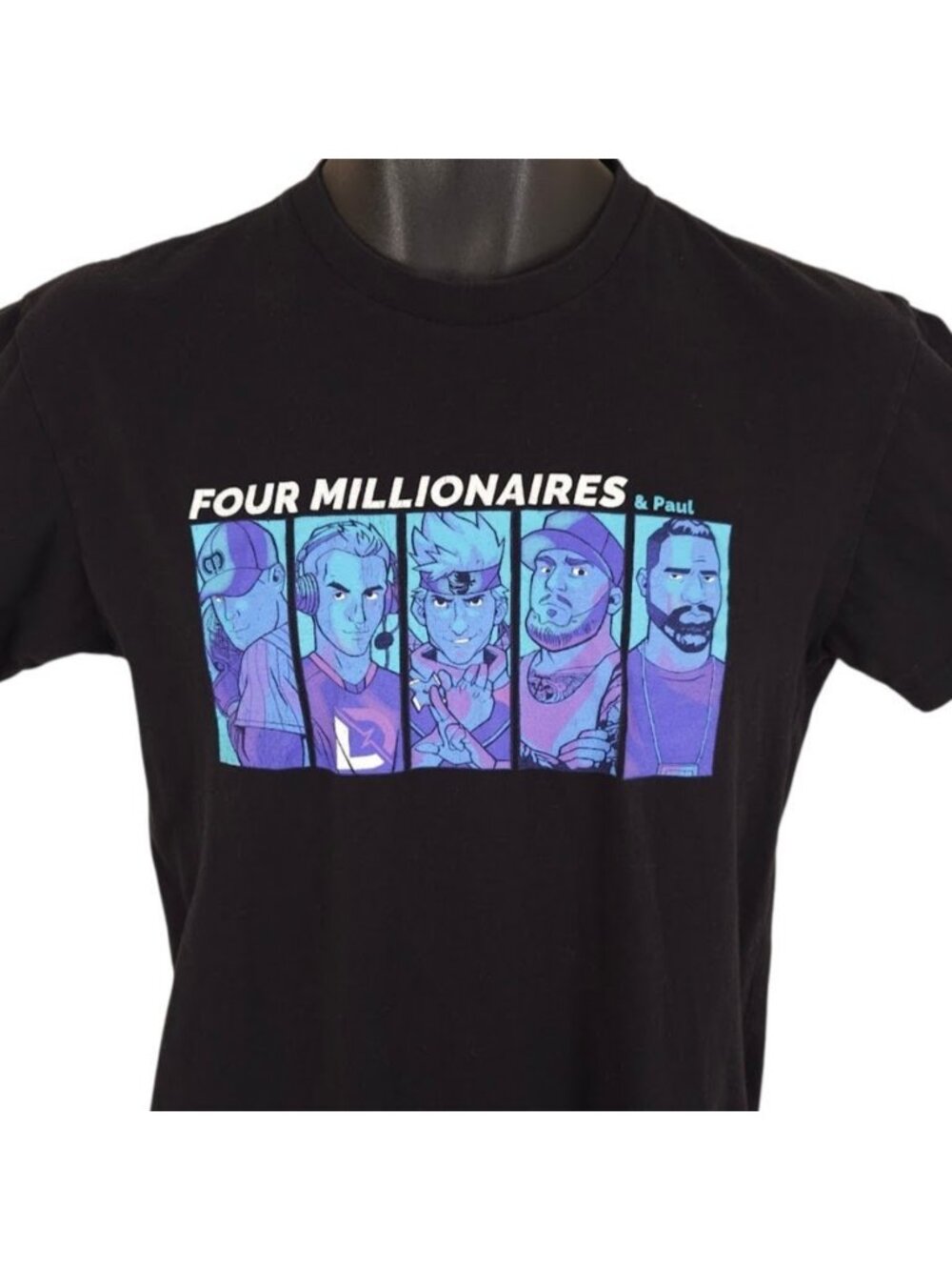 Four Millionaires & Paul T Shirt Mens Size Small black Ninja DrLupo